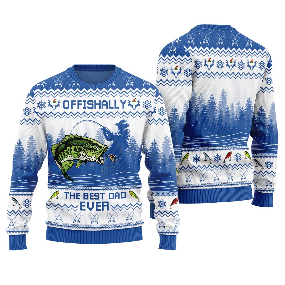 Offishally The Best Dad Ever Ugly Christmas Sweater