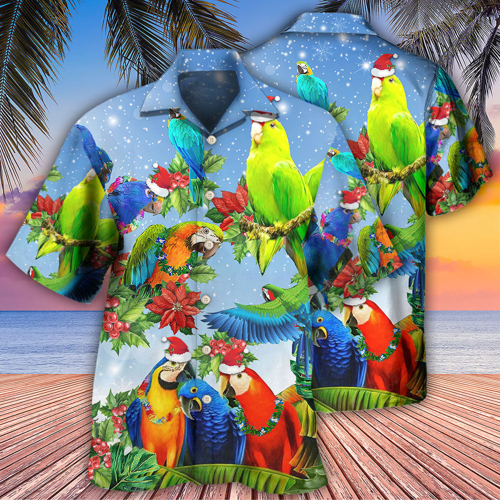 Parrot Couple Merry Christmas - Hawaiian Shirt