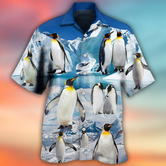 Penguin Cute Style In Snow - Hawaiian Shirt