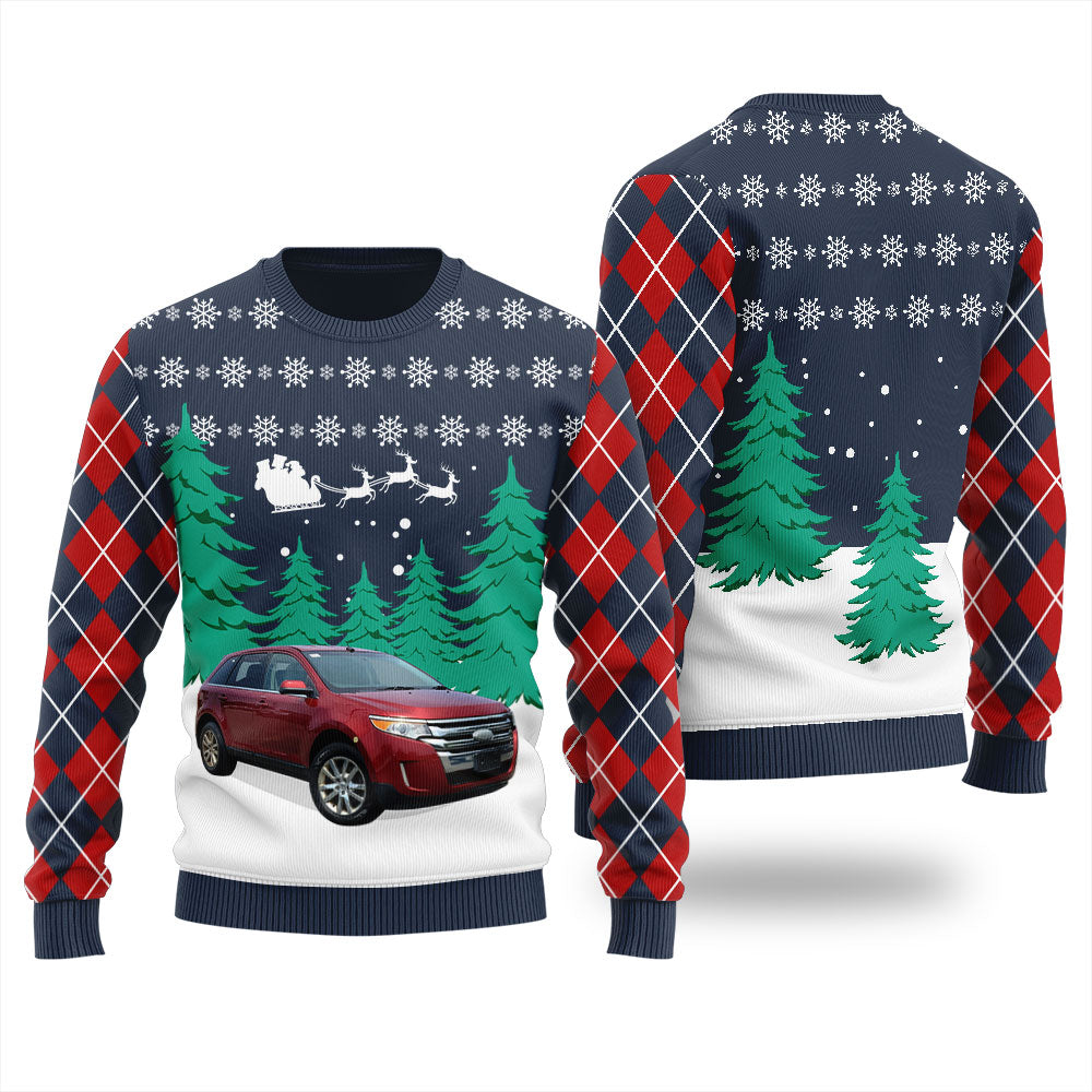 Personalize Car Photo Women's Ugly Sweater
