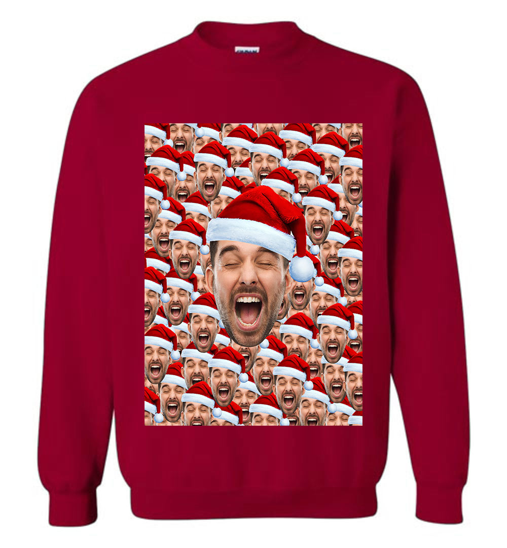 Personalized Christmas Sweatshirt With Multiple Faces For Men