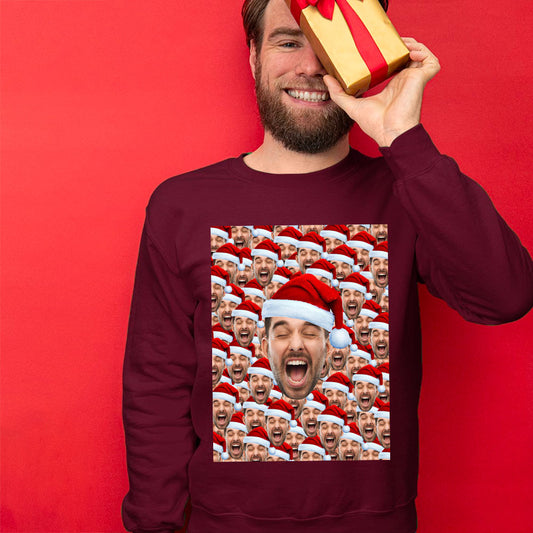 Personalized Christmas Sweatshirt With Multiple Faces For Men