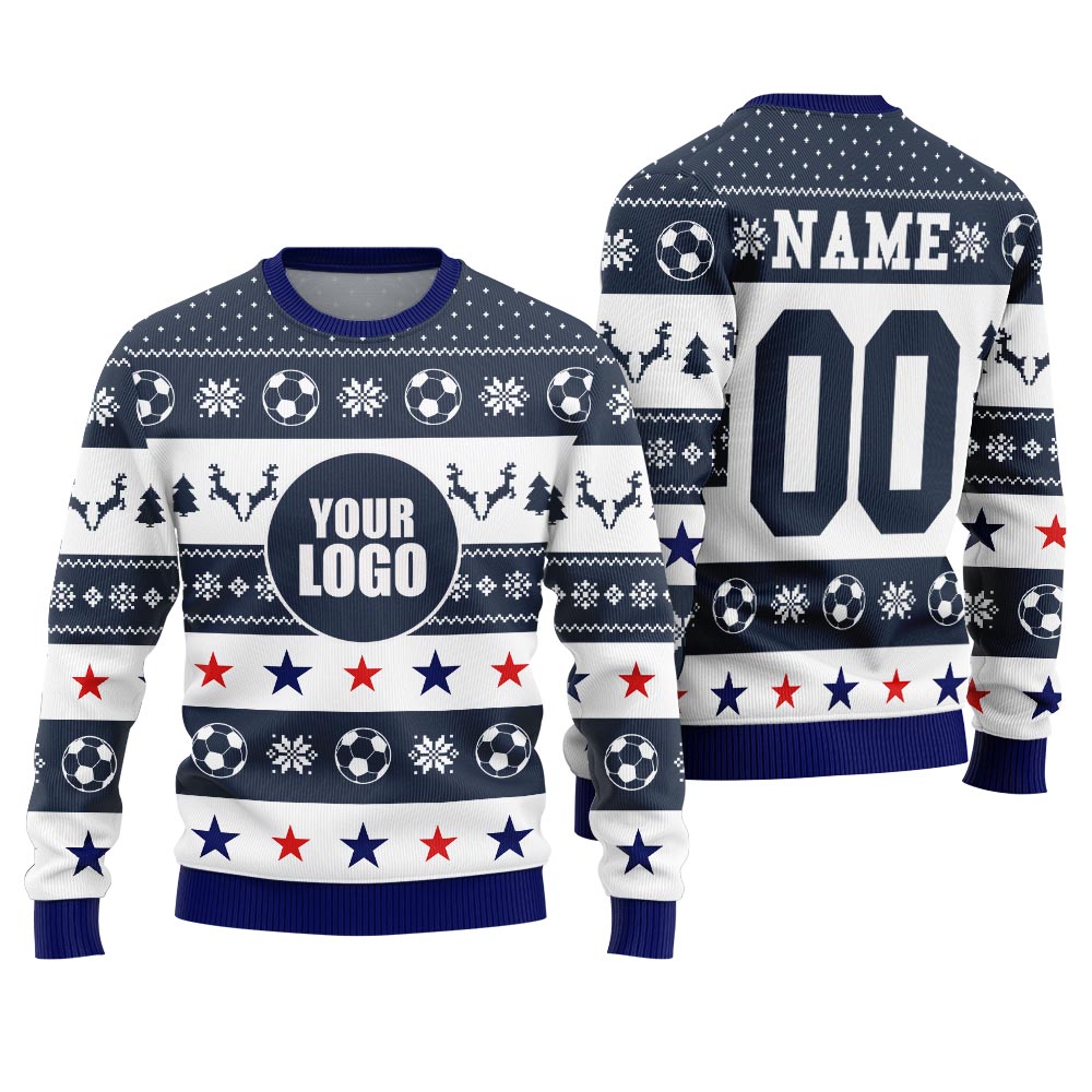 Personalized Logo Ugly Sweater For Soccer Team