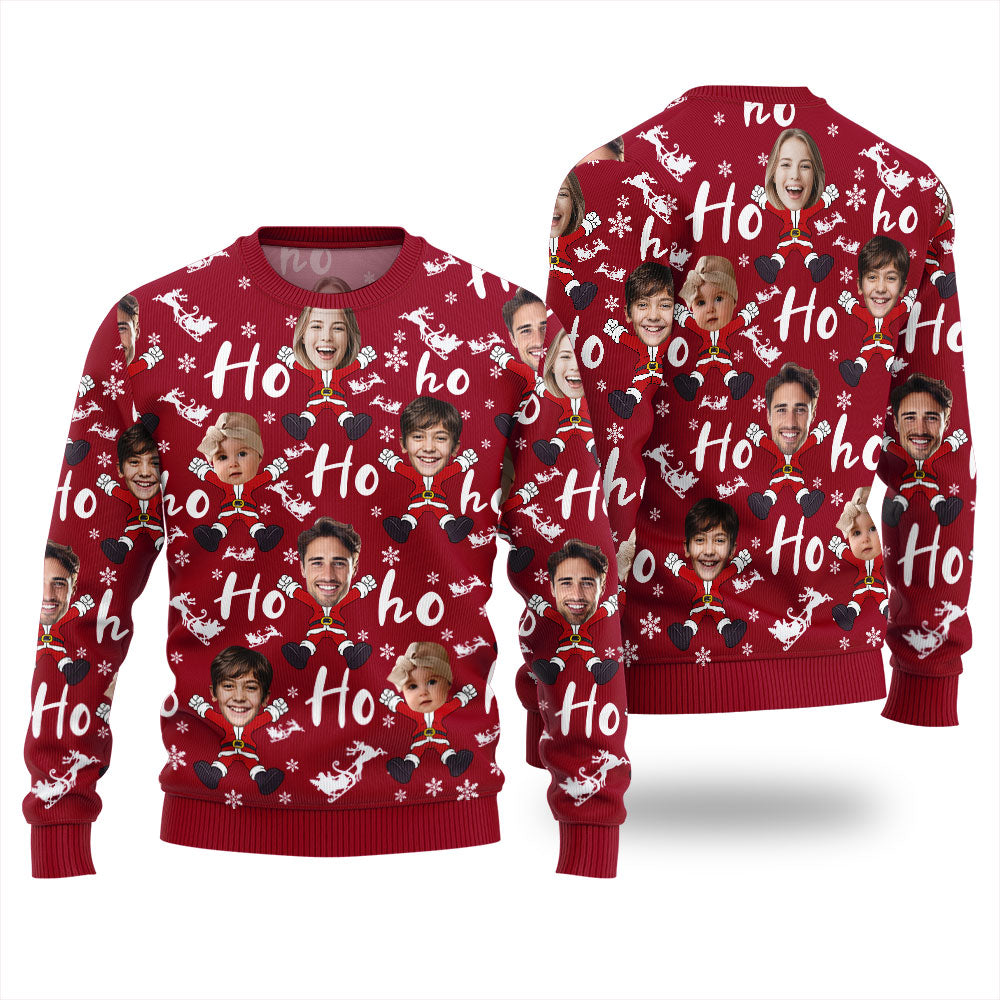Personalized Multiple Faces Ugly Christmas Sweater