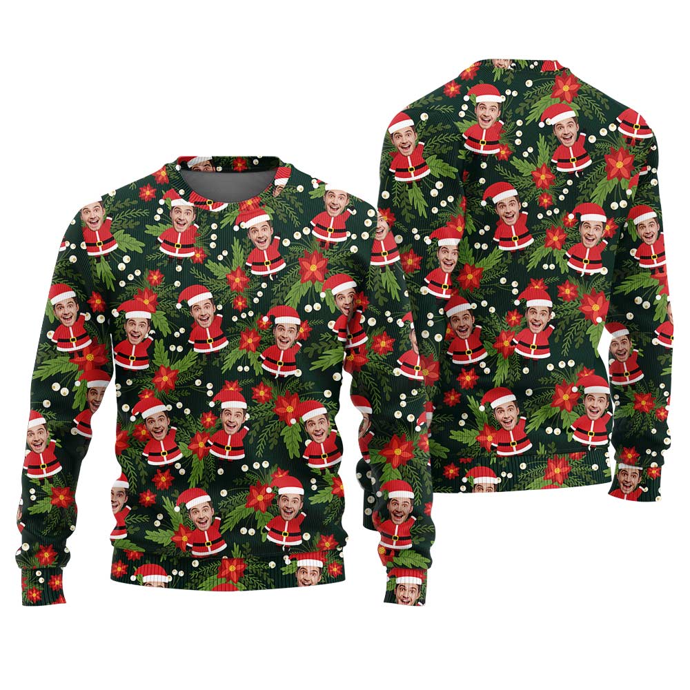 Personalized Your Ugly Christmas Sweater Santa With Picture