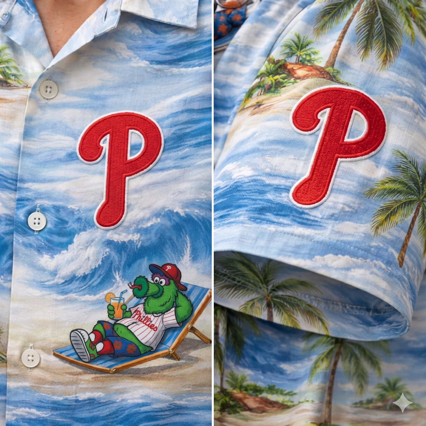 PP Baseball Mascot Beach Viber Button-Up Unisex Hawaiian Shirt For Men & Women