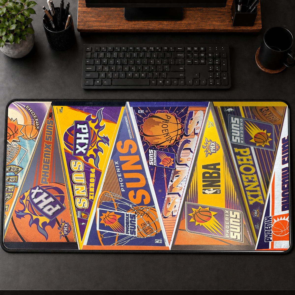 All Basketball Teams Vintage Pennant Anniversary For Fans Desk Mat Mouse Pad Trending - 5to9vibe