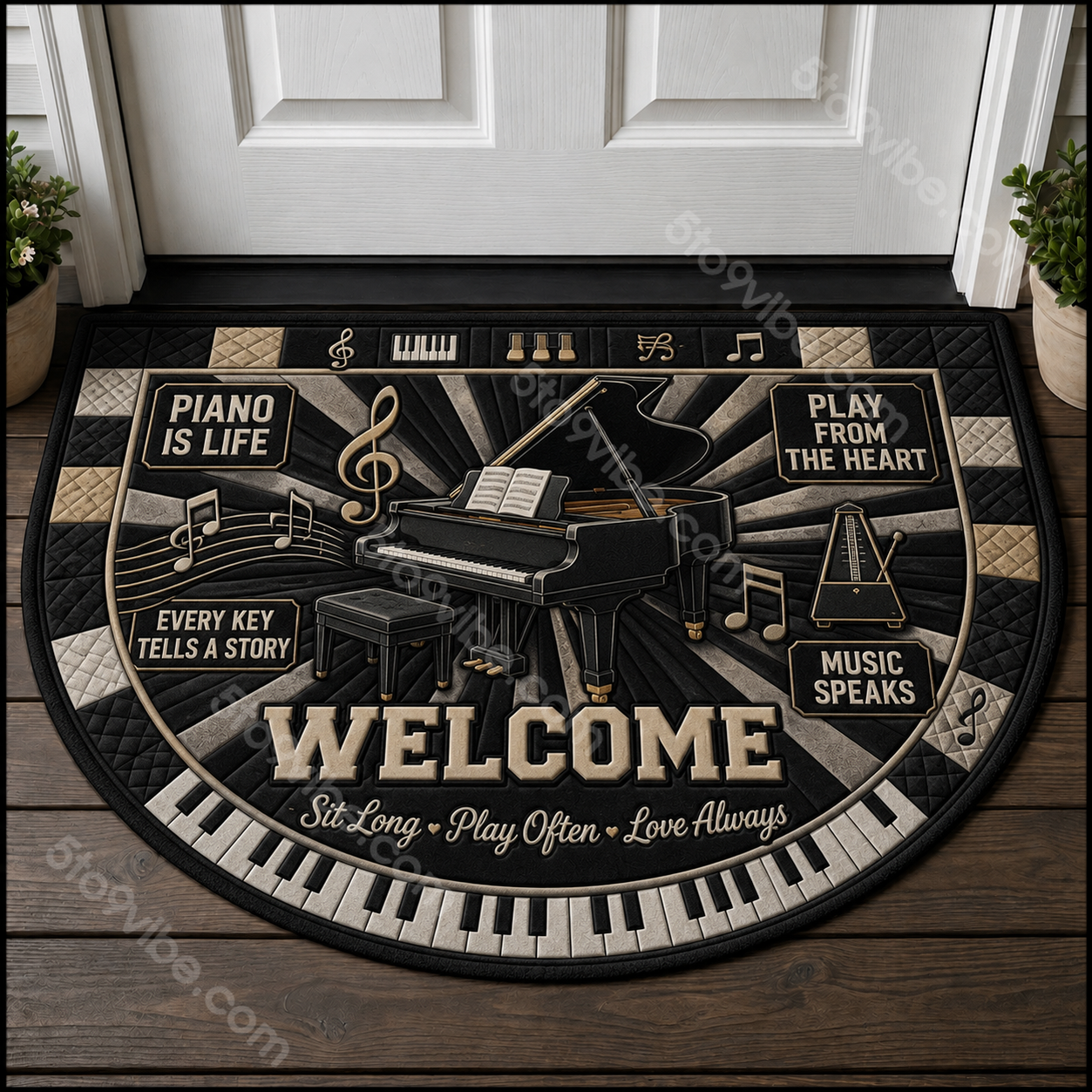 Rock Music Welcome Mat - Rock Fans Only Heavy Metal Outdoor Doormat - 5to9vibe