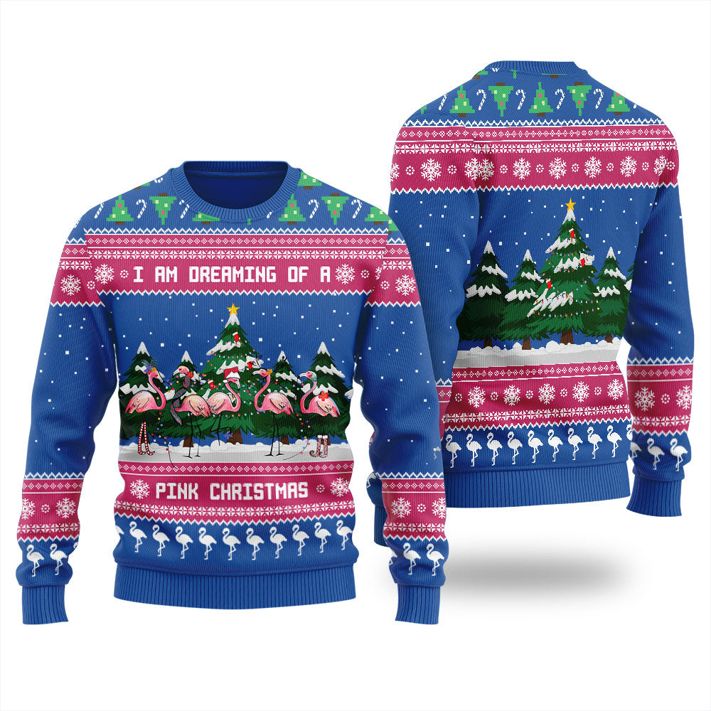 Pink Christmas Flamingo Christmas Sweater Women