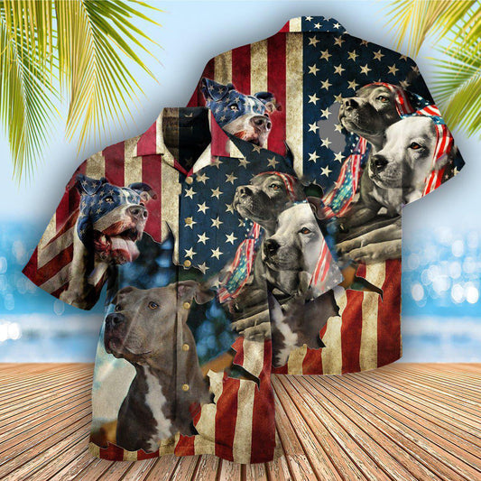 Pitbull Dogs Protected By American - Hawaiian Shirt