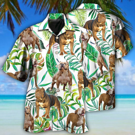 Pitbull And Tropical Leaf - Hawaiian Shirt