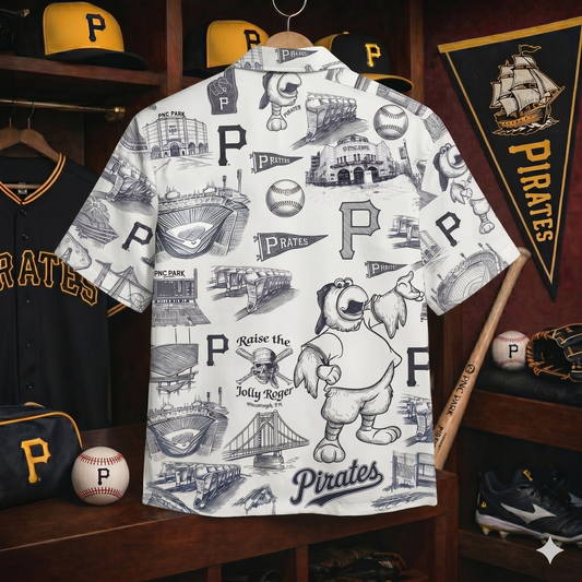 PP Baseball Stadium Slogan Legacy Vintage Unisex Button-Up Hawaiian Shirt