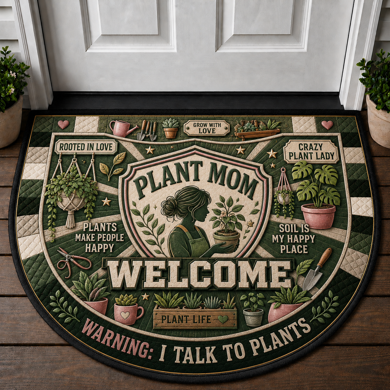 Farm Fresh Locally Grown Welcome Mat - Support Local Farmers Red Truck Doormat - 5to9vibe