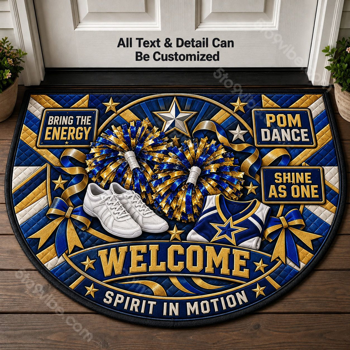 Pom Dance Personalized Half Round Mat | 5To9Vibe