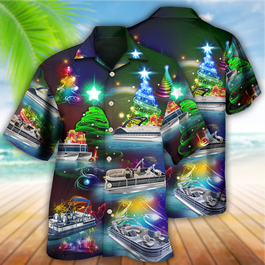 Pontoon Christmas Tree - Hawaiian Shirt