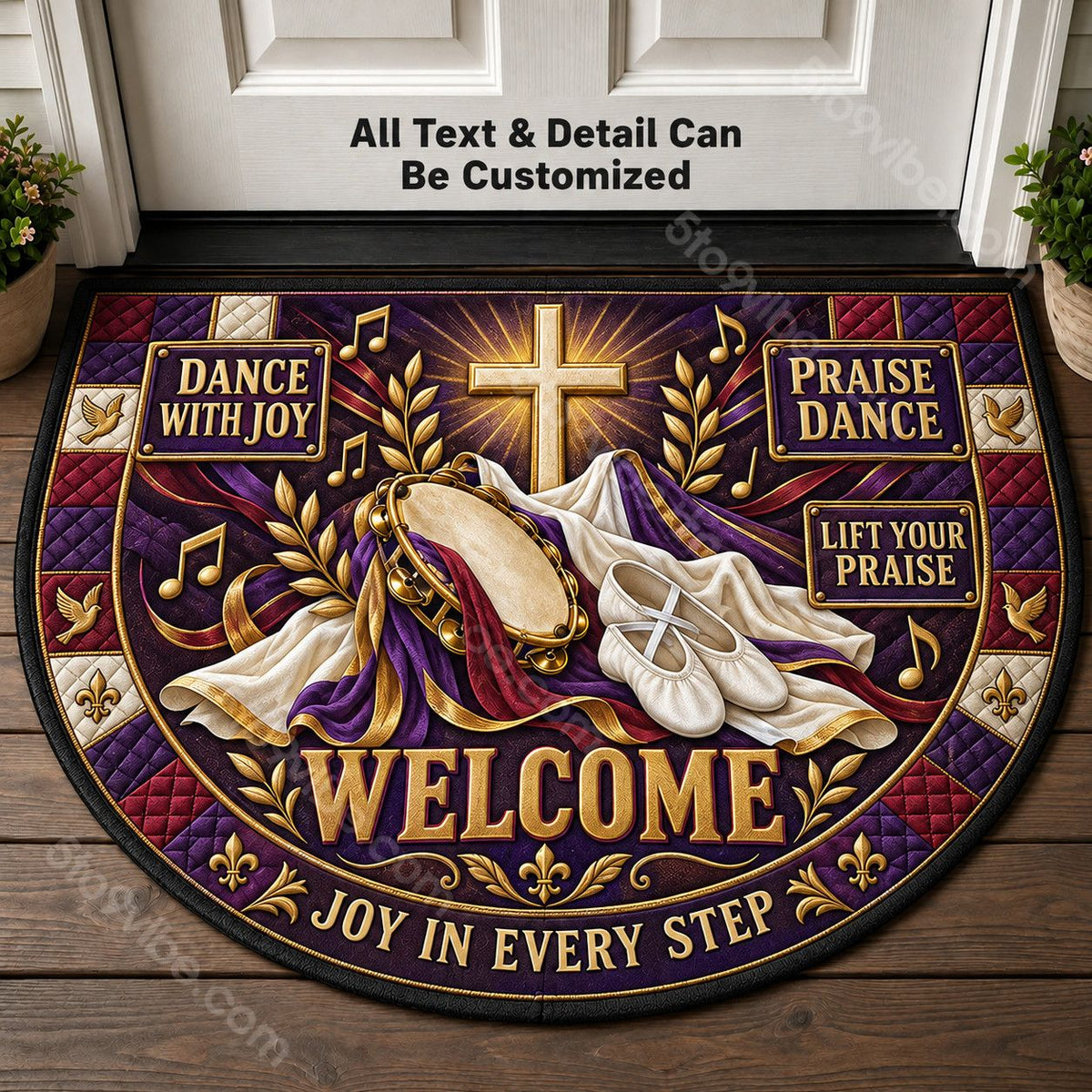 Praise Dance Personalized Half Round Mat | 5To9Vibe