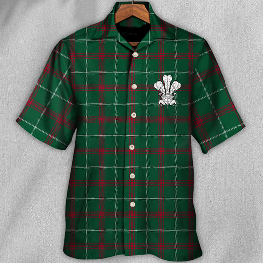 Tartan Prince Of Wales Green Color - Unisex Hawaiian Shirt For Men and Women