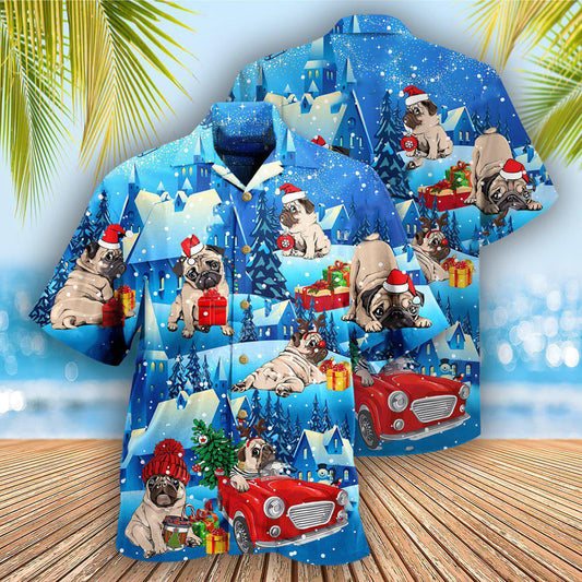 Pug Dog Merry Chrismas With My Pug - Hawaiian Shirt