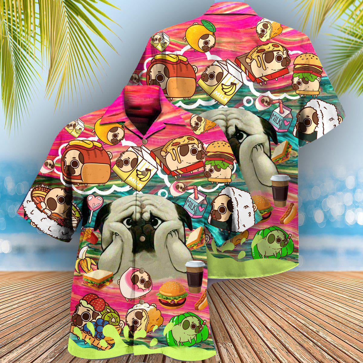 Pug Dog What If I Become Foods - Hawaiian Shirt