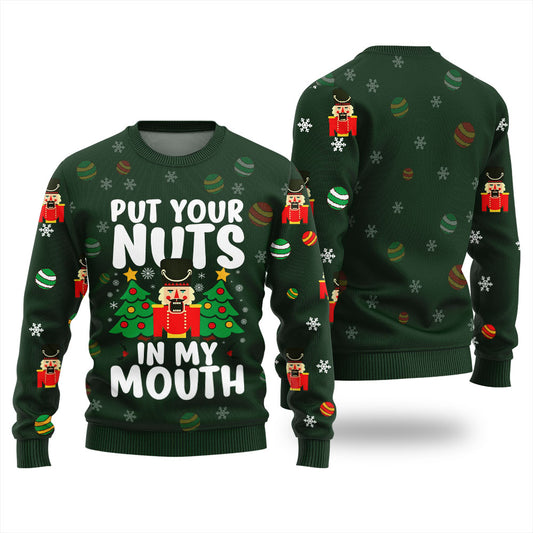 Put Your Nuts In My Mouth Inappropriate Xmas Sweater