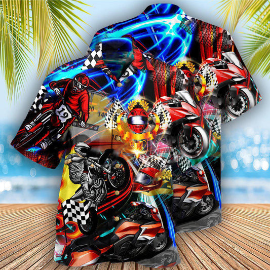 Motorcycle Race The Rain Ride The Wind - Hawaiian Shirt