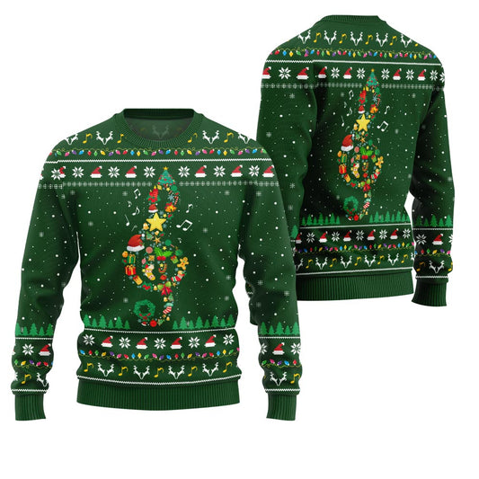 Radiant Music Note Ugly Xmas Sweater