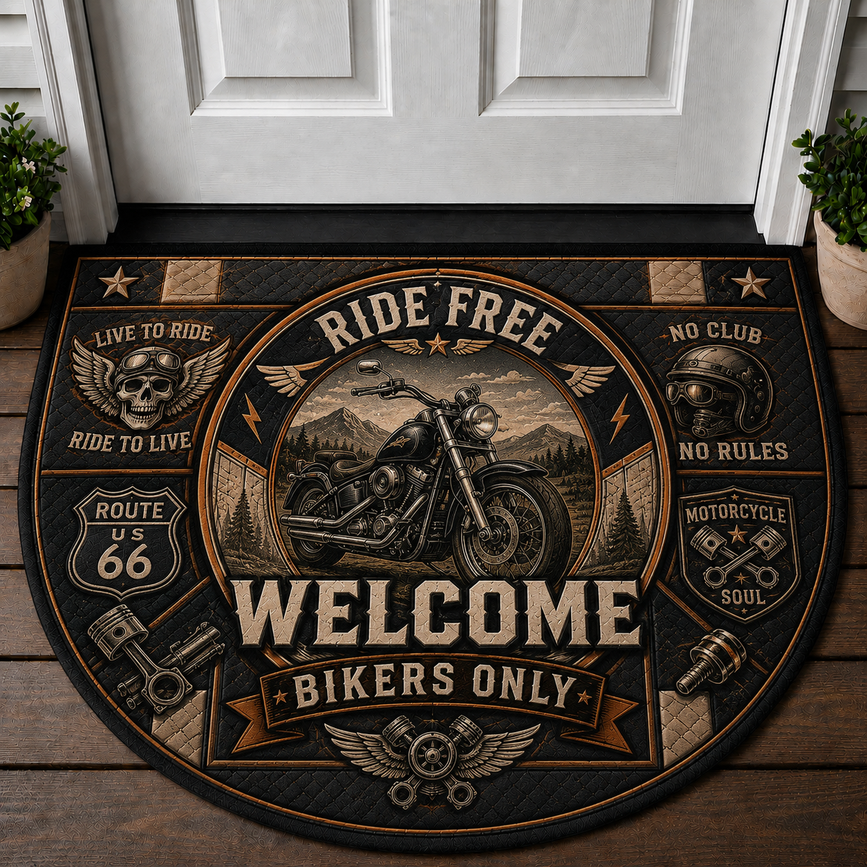 Indian Motorcycle Welcome Mat - Legacy Built For Legends Biker Doormat - 5to9vibe