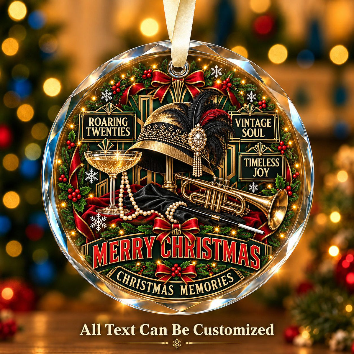 Roaring Twenties Personalized Glass Ornament | 5To9Vibe