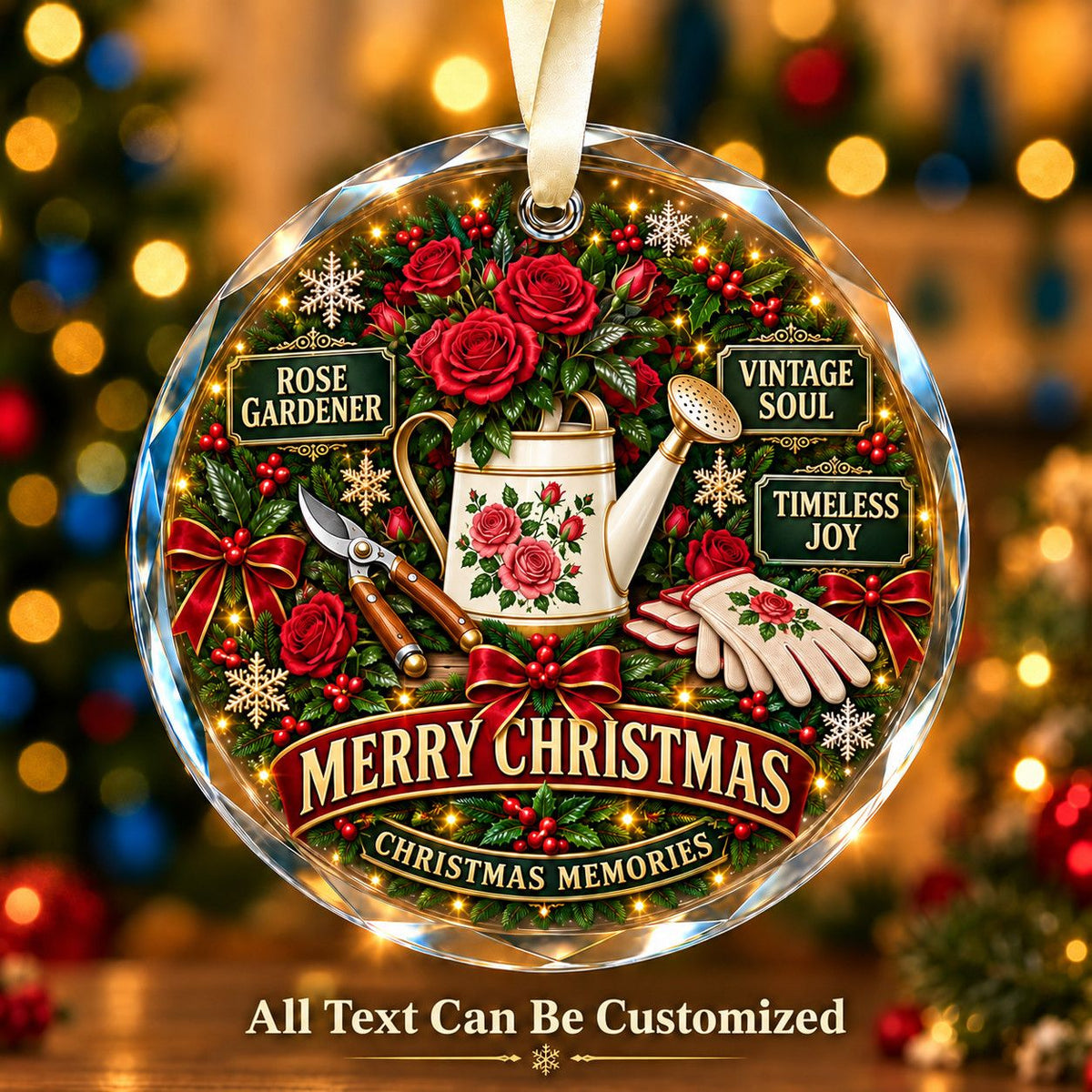 Rose Gardener Personalized Glass Ornament | 5To9Vibe