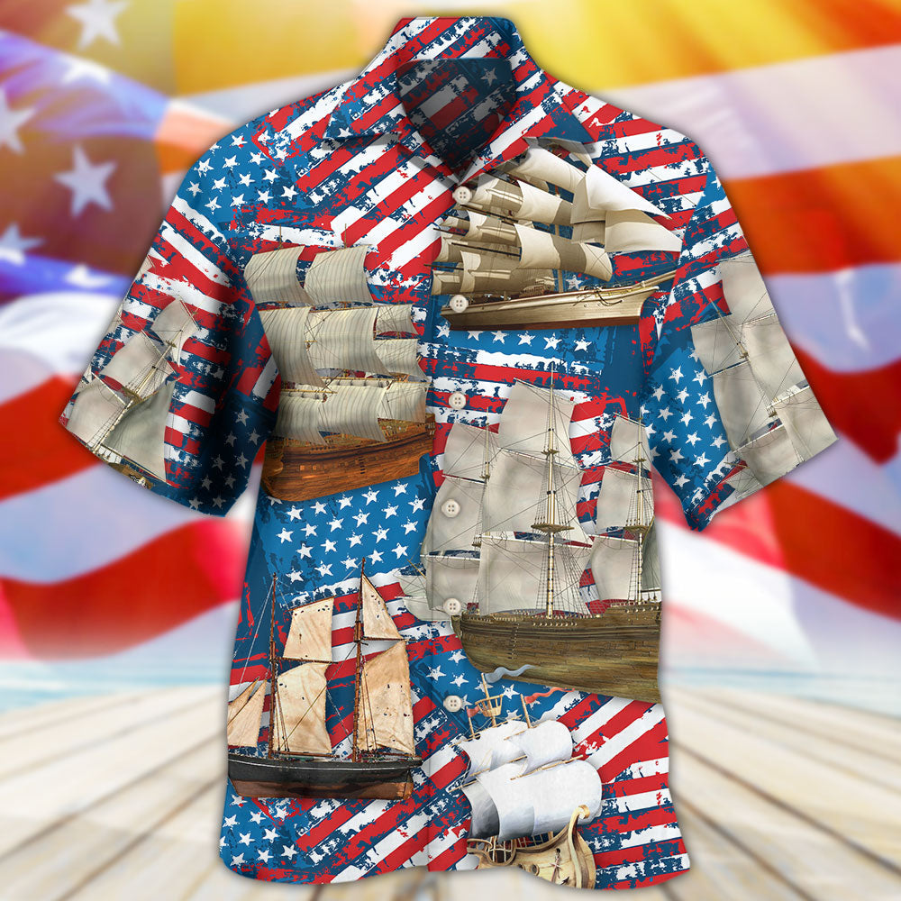 Sailing America Independence Day - Hawaiian Shirt