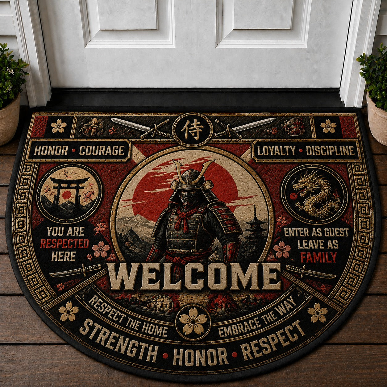 Legendary Warriors Viking Quilted Print Premium Welcome Mat – Personalized Doormat