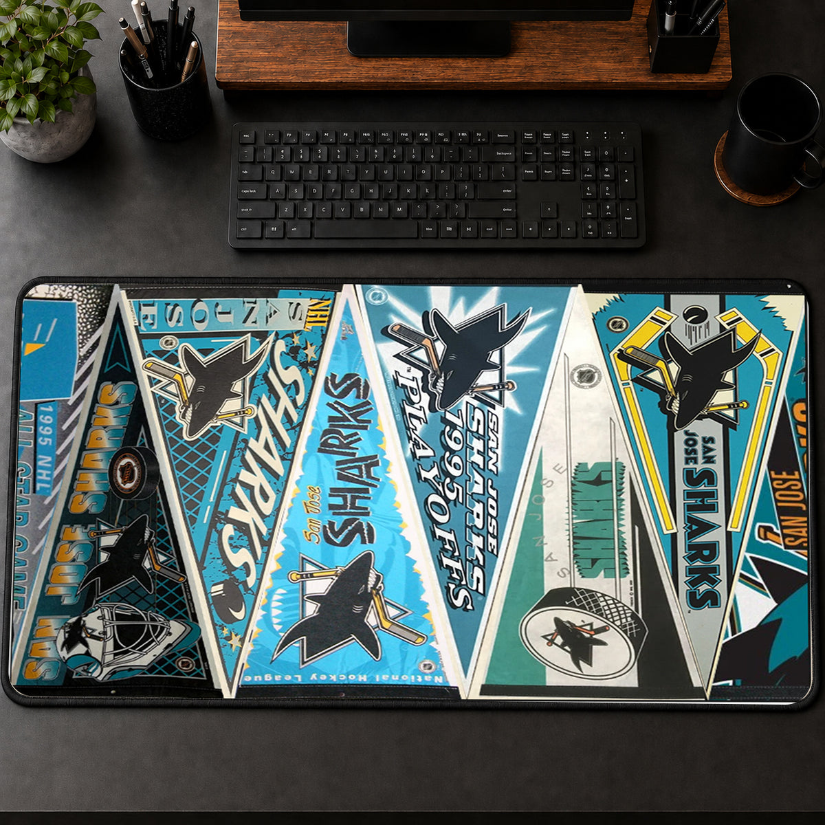 All Hockey Teams Vintage Pennant Anniversary For Fans Desk Mat Mouse Pad Trending - 5to9vibe