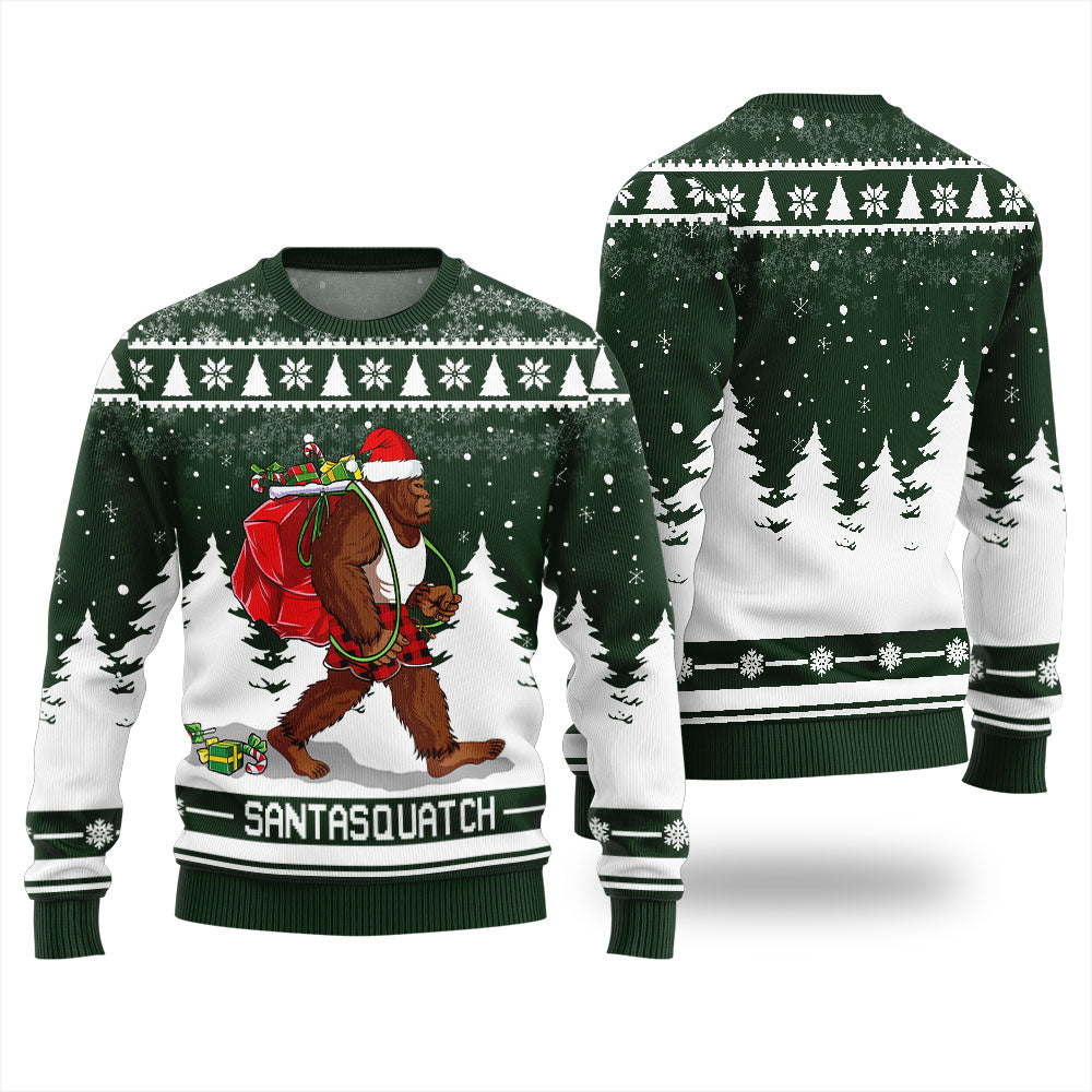Santasquatch Bigfoot Christmas Sweater Men