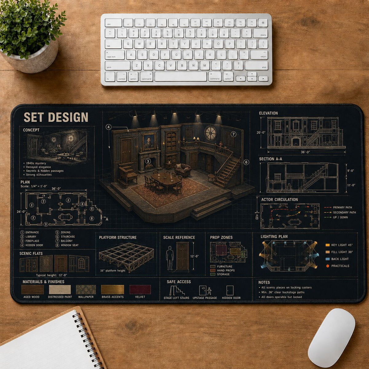 Set Design Creative Reference Guide Desk Mat | 5To9Vibe