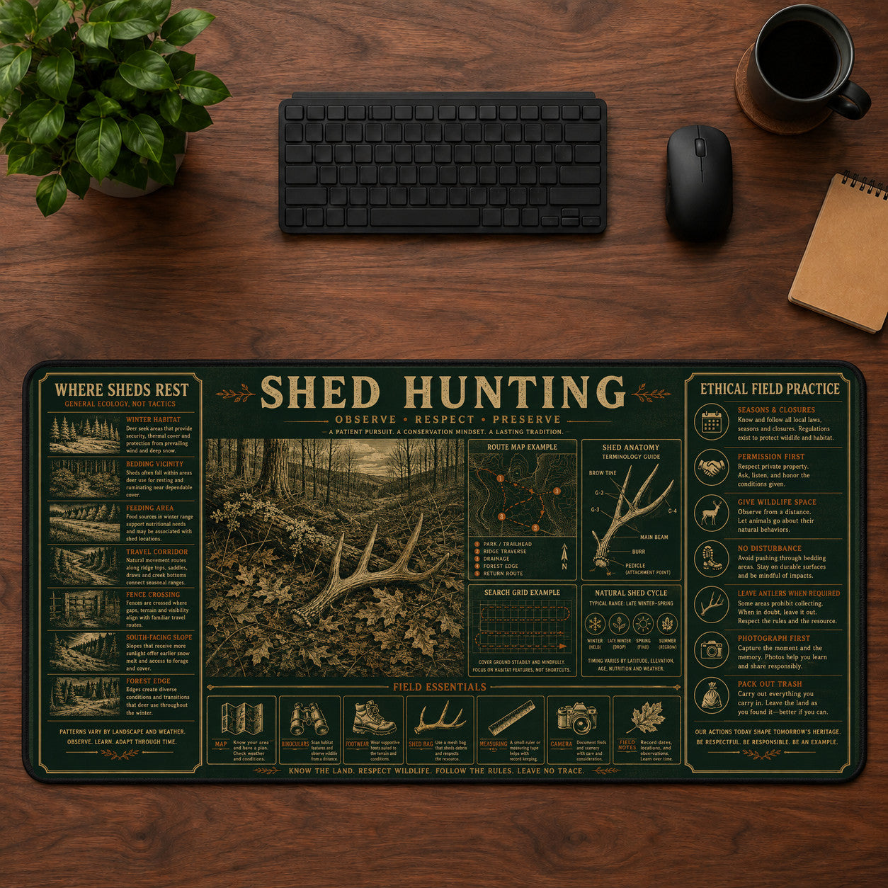 Shed Hunting Desk Mat Mouse Pad | 5To9Vibe