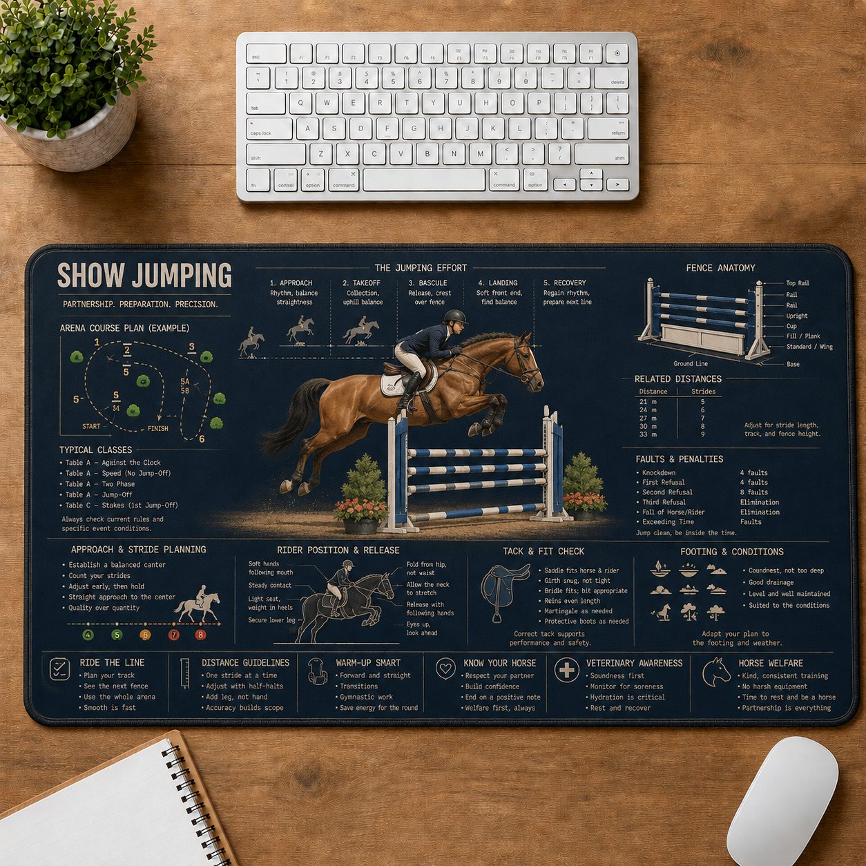 Show Jumping Sports Visual Guide Desk Mat | 5To9Vibe