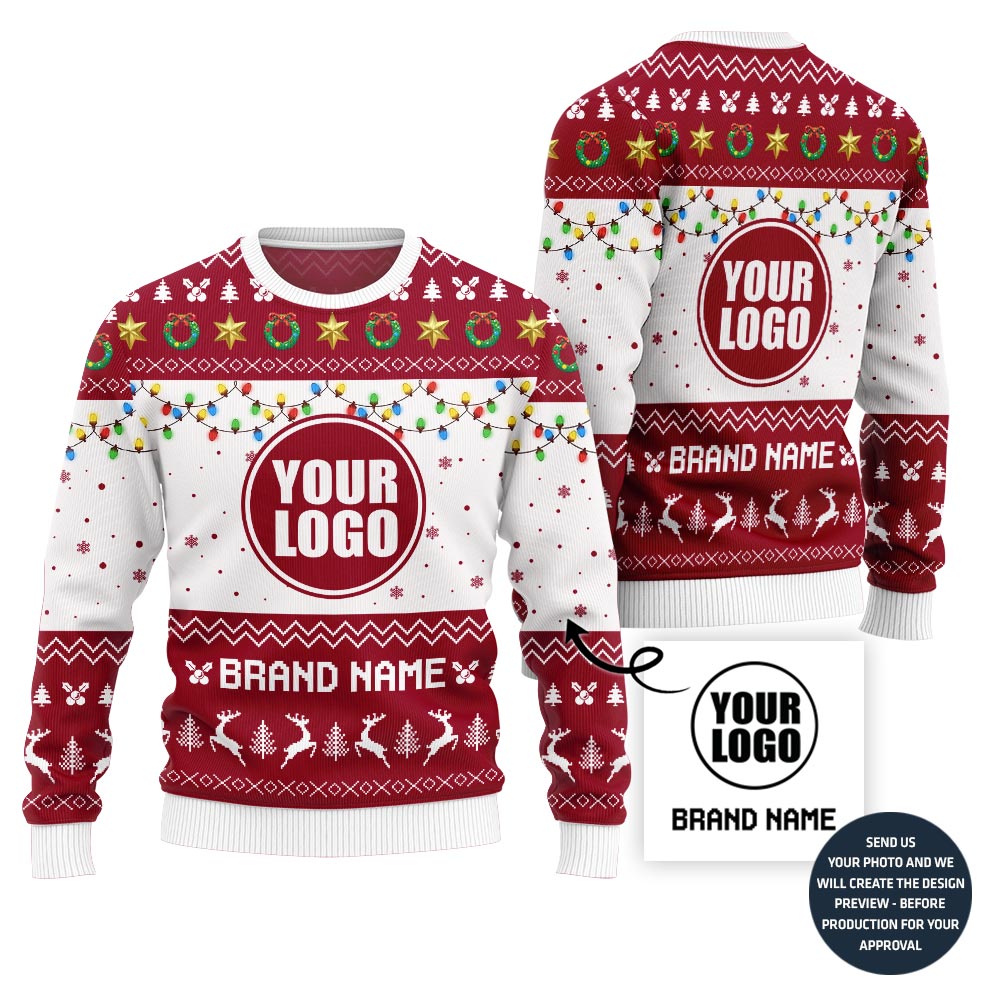 Simple Custom Logo Ugly Christmas Jumper For Brand