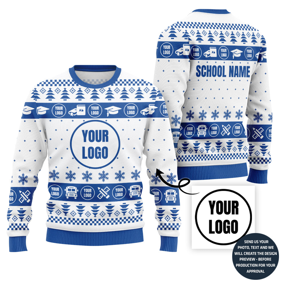 Simple Custom Logo Ugly Christmas Sweater For School