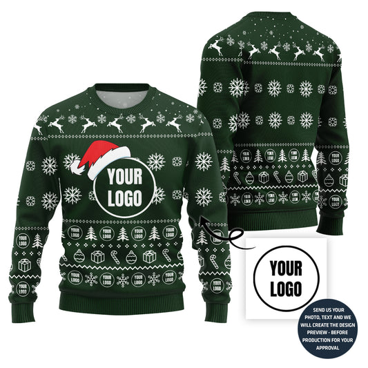 Simple Custom Logo With Santa Hat Sweater