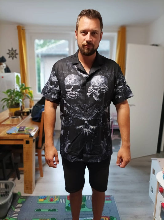 Skull Scary Darkness Art - Hawaiian Shirt
