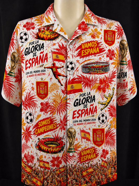 All Teams World Cup Champion Football Soccer Unisex Button-Up Hawaiian Shirt For Men & Women