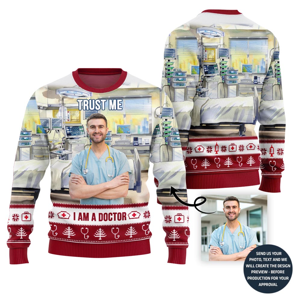 Special Custom Doctor Picture Ugly Xmas Sweater For Men