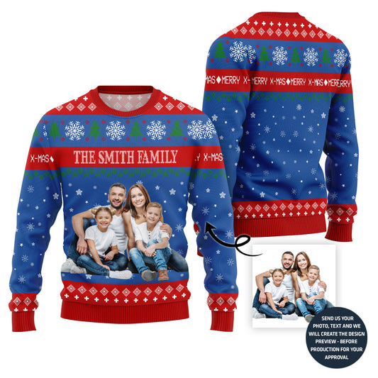 Special Custom Family Picture Ugly Xmas Sweater