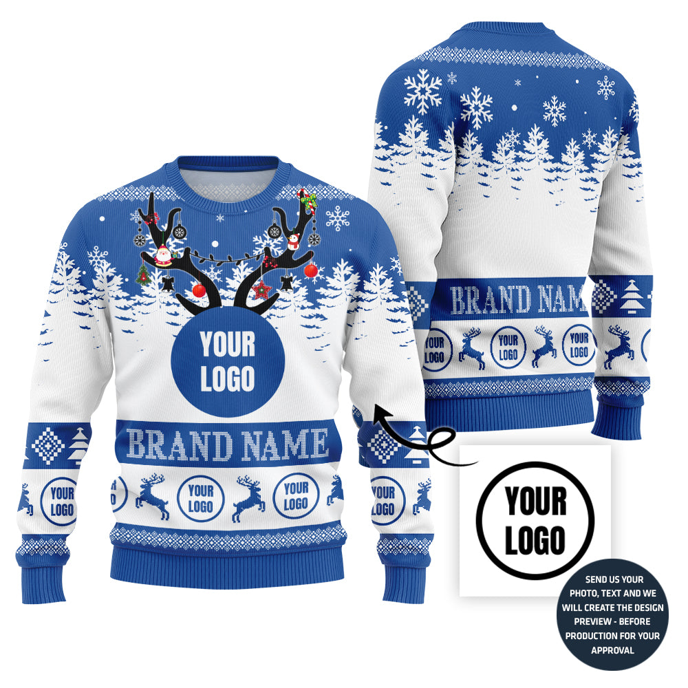 Special Custom Logo And Brand Name Xmas Sweater Preview