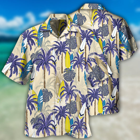 Surfing Tropical Tree - Hawaiian Shirt