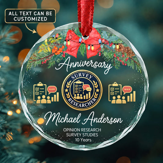 Survey Researchers Personalized Glass Ornament | 5To9Vibe