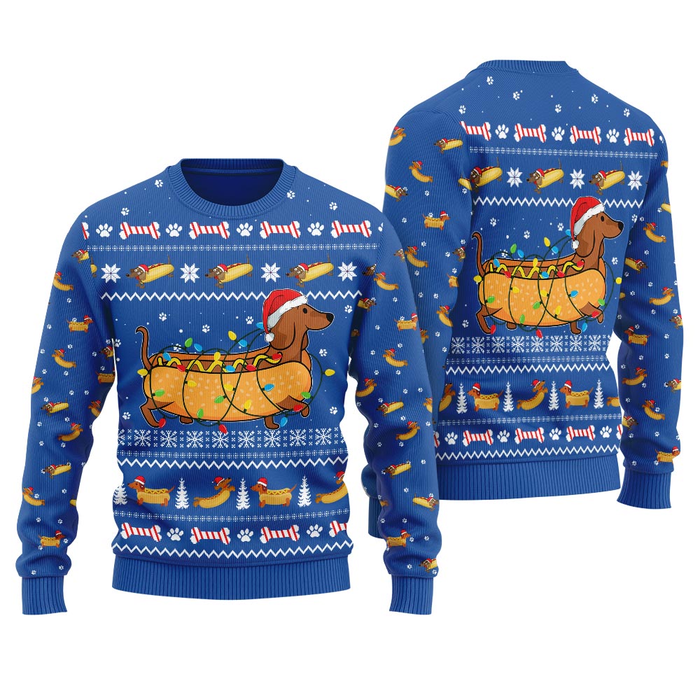 Taco Dachshund Ugly Christmas Sweater For Women
