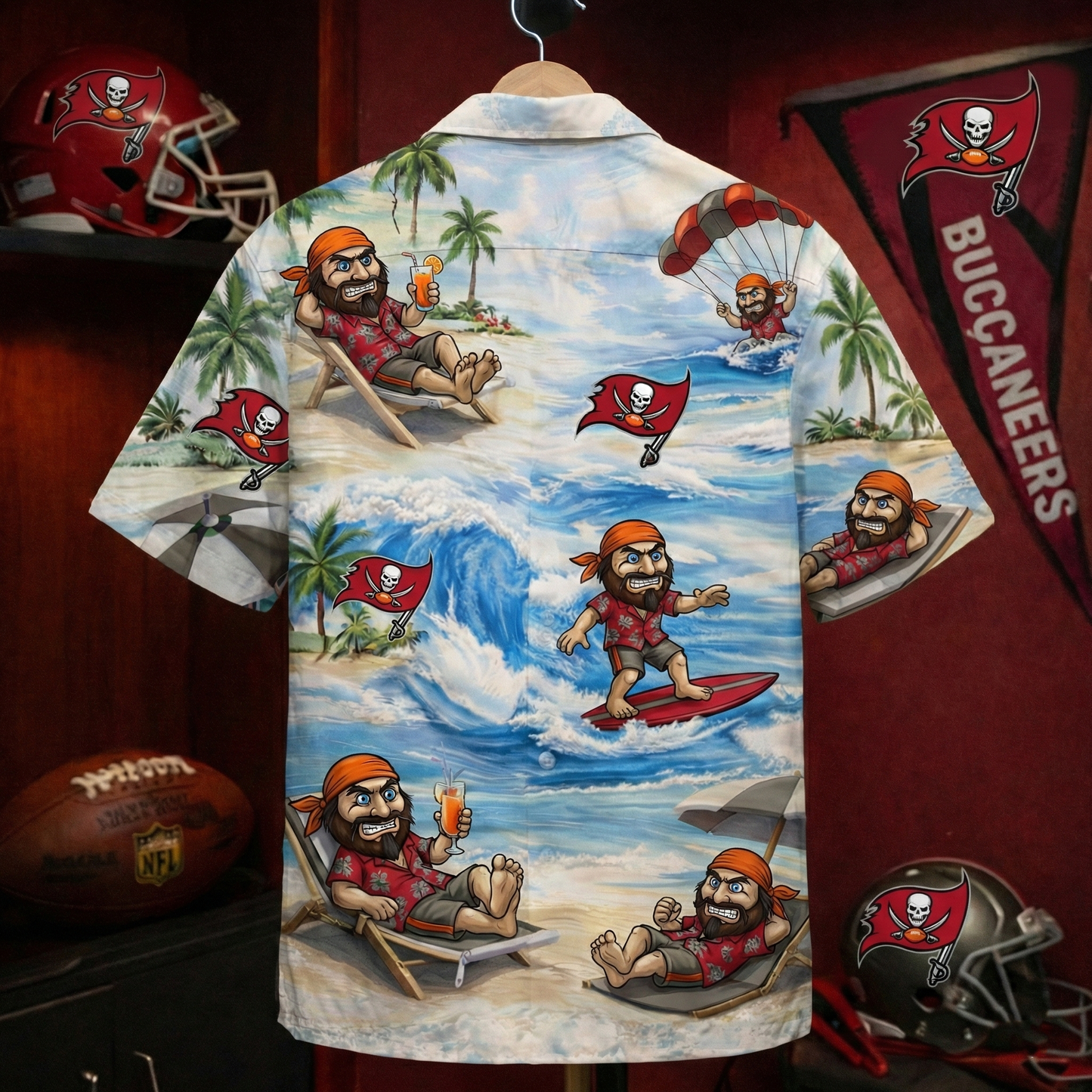 TBB Football Mascot Beach Viber Unisex Hawaiian Shirt For Men & Women