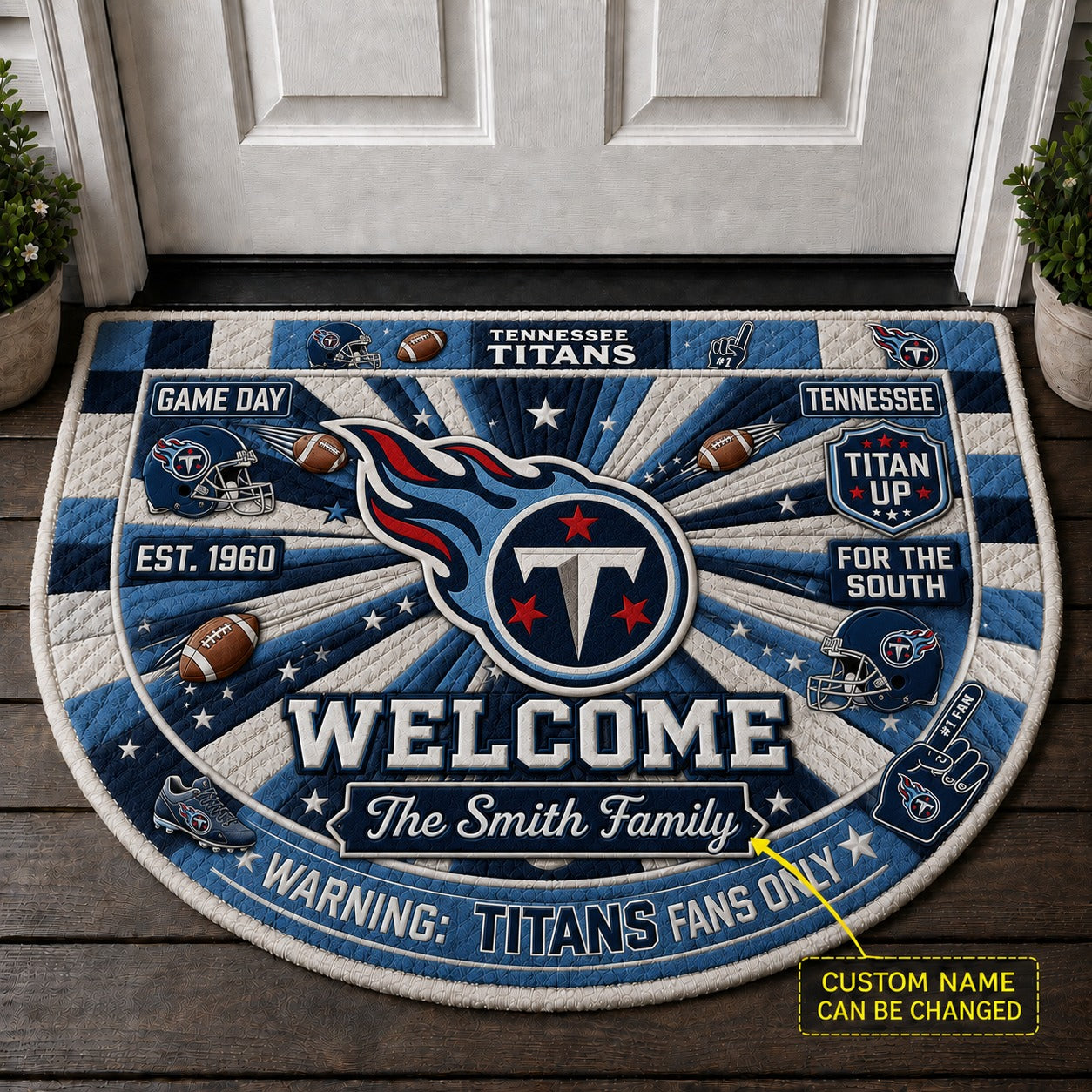 Official-Inspired Football Fan Custom Premium Welcome Mat – Personalized Doormat