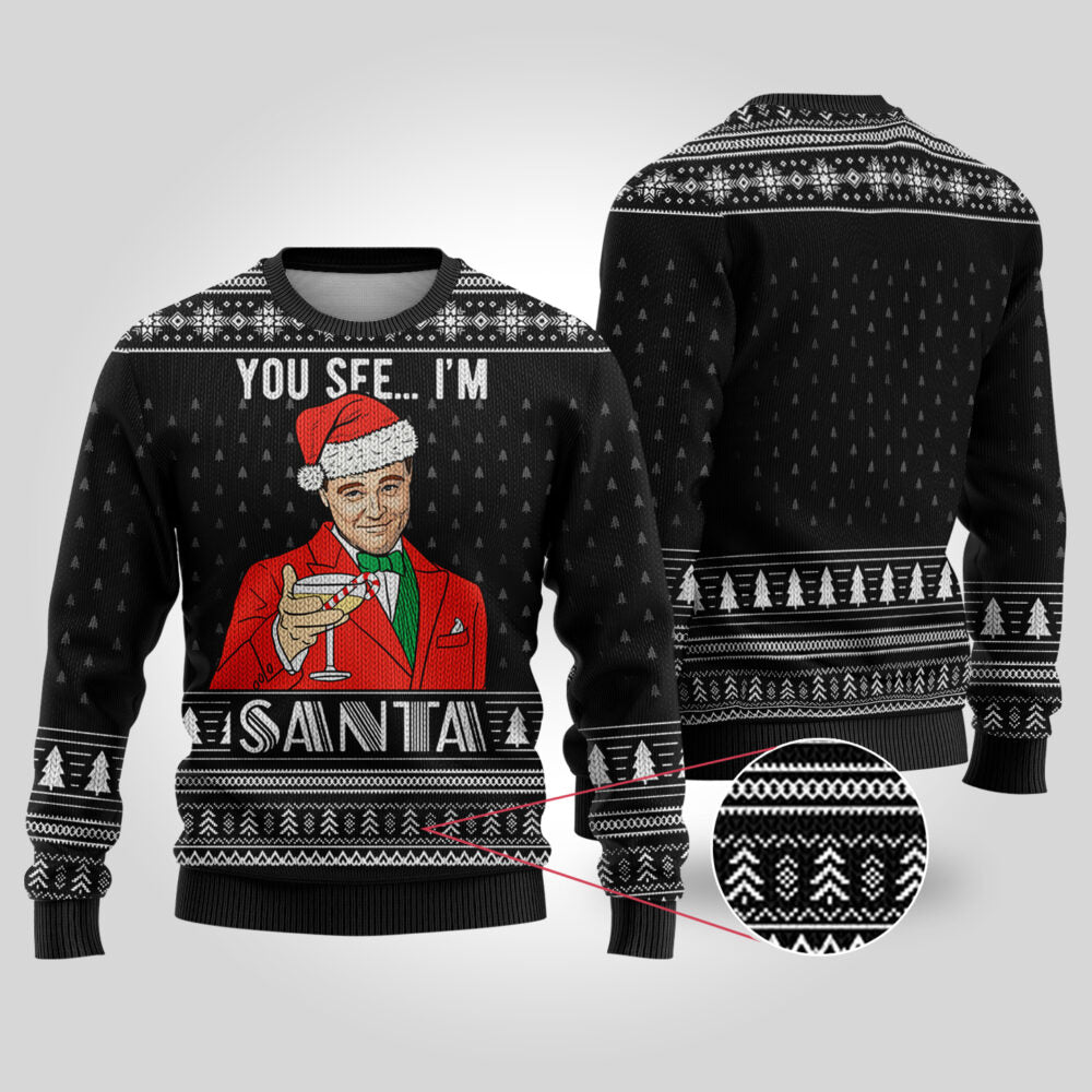 The Great Gatsby Funny Santa DiCaprio Ugly Sweater Black